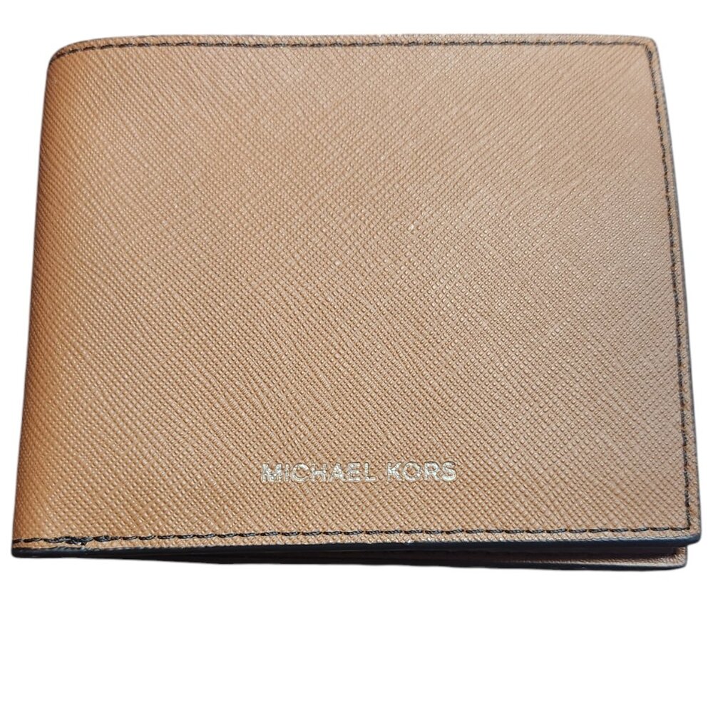 MICHAEL KORS NEW with Tags Inside SLIM ANDY LUGGAGE BIFOLD BROWN MEN'S WALLET